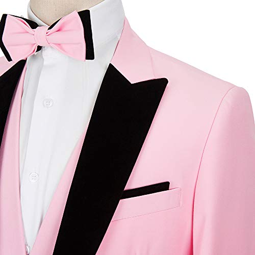 Mens Fashion Velvet Peak Lapel Men Suit 3 Pieces Blazer Velvet Rolled Collar Vest Pant Party Tuxedo2