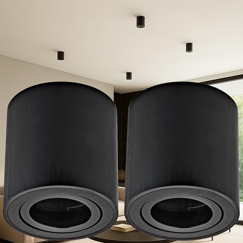 Sweet Led Aufbauspot Schwarz gebürstet 2er – Aufbaustrahler 230 V GU10...