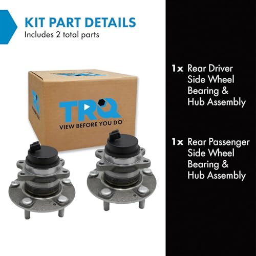 Image of TRQ Rear Left and Right Wheel Bearing and Hub Assembly Set 2 Piece Compatible with 2010-2013 Kia Soul