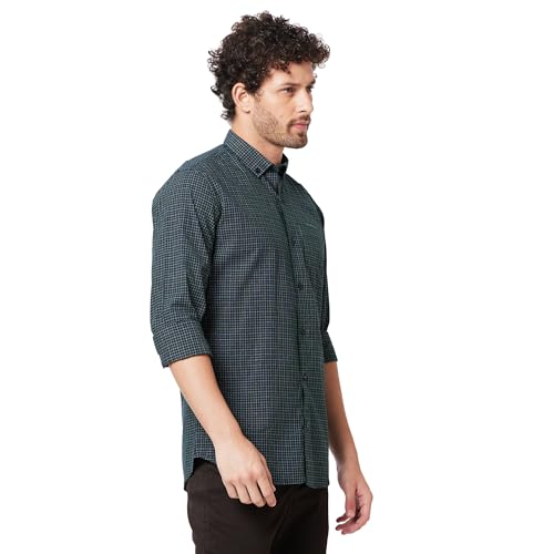Image of KENNETH COLE New York Mens Slim Fit Cotton Spread Collar Long Sleeve Patch Pocket at Chest Casual Shirt
