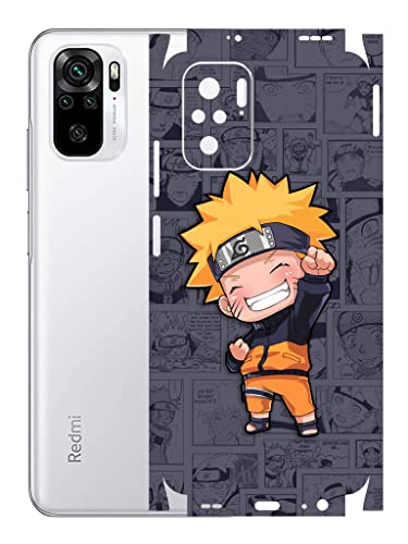 Image of AtOdds - Redmi Note 10 Mobile Back Skin Rear Screen Guard Protector Film Wrap (Coverage - Back+Camera+Sides) (Naruto)