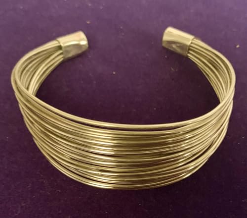 Image of Touchstone Indian Bollywood Desire Brass Base Exotic Workmanship Free Size Cuff Bracelet in Antique Gold Or White Or Copper Tone for Women.