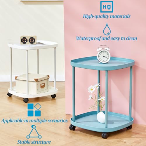Timoau 031013881149849378276 3 Tier Side Table With Wheels, End Table Living Room Plastic Mobile Sofa Side Table thumb #5