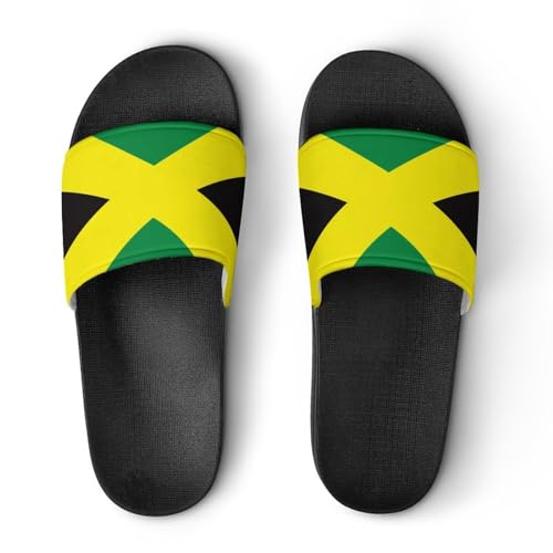 Jamaican Flag Pattern PVC Home Slippers Non-Slip Shower Sandals Summer Indoor Outdoor Beach for Men And Women2