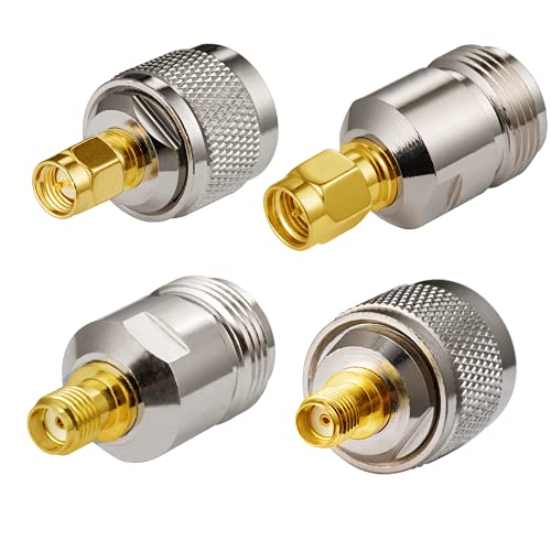 Vecys SMA-Adapter N-Type Adapter SMA zu N-Type Adapter 4 Kit für Wi-Fi-Antennenkabel WLAN-WLAN-Router (4 Stück) Cover