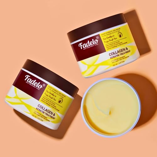 Fadelo Collagen+Keratin Hair Mask For Damaged Hair-Deep Conditioning With Argan Oil And Vitamin E For Dry, Frizzy & Colored Hair - Hydrating Treatment For All Hair Types-Sulfate thumb #1