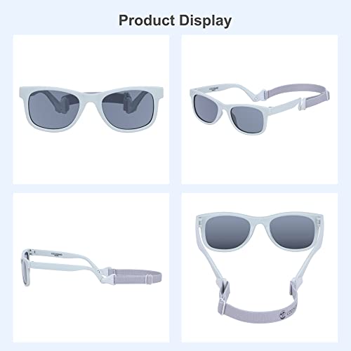 Image of Flexible Polarized Baby Sunglasses with Strap | UV Protection, Bendable, For Toddler Infant Newborn Girl Boy, Age 0-24 Months