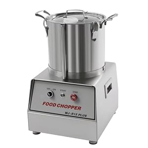 Electric Food Processor, 110V Commercial Food Cutter 15L Capacity 1400W Food Processing Tools 1400RPM Stainless Steel Vegetable Slicer Processor Detachable for Fruits Grains Peanut Ginger Garlic