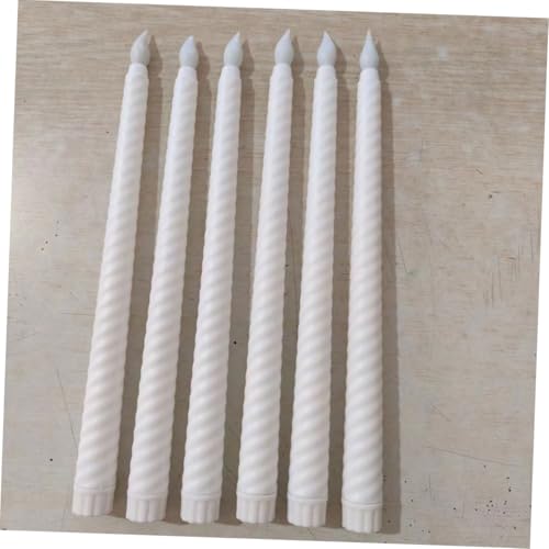 Velas cónicas en espiral LED de cera con llama realista pack de 6 unidades 5