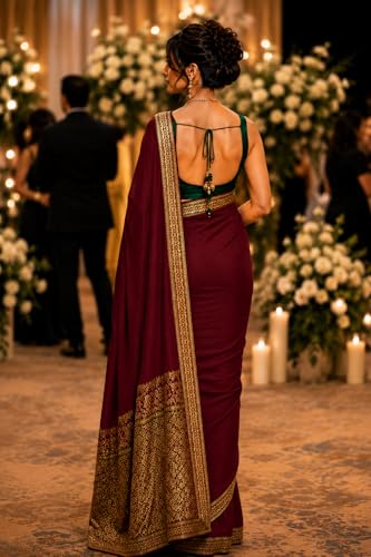 Image of Women's Glory Banarasi Satin Silk Saree for Women.