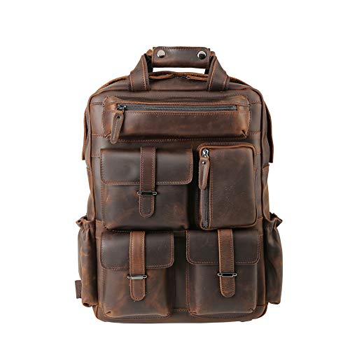 Garyesh New Crazy Horse Leather Mochila para Hombres Multifunción Outdoor Big Travel Backpack Mochila para Hombres