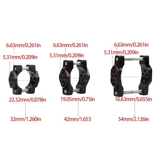 Riser de guidon moto universel support fixation noir pour tubes de diamètre 32 à 54 mm - 3