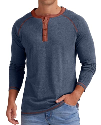 Image of Sailwind Mens Henley Long /Short Sleeve T-Shirt Cotton Casual Shirt