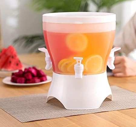 TRADY 3 Compartment Beverage Plastic 5.5 Liter 360° Rotating Dispenser with Faucet and lid, Large Capacity Refrigerator Cold Water Kettle, Multifunctional Cooler Bottle with Faucet (White Color)-image-40