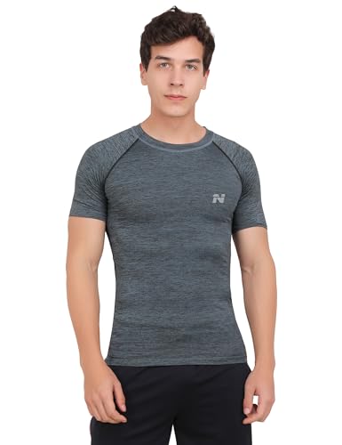 Image of NINQ Half Sleeve Compression T-Shirt - Men's Athletic & Sports Tights for Fitness Gym