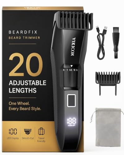 Adjustable Beard Trimmer for Men, Precision Styling with 20 Length Settings