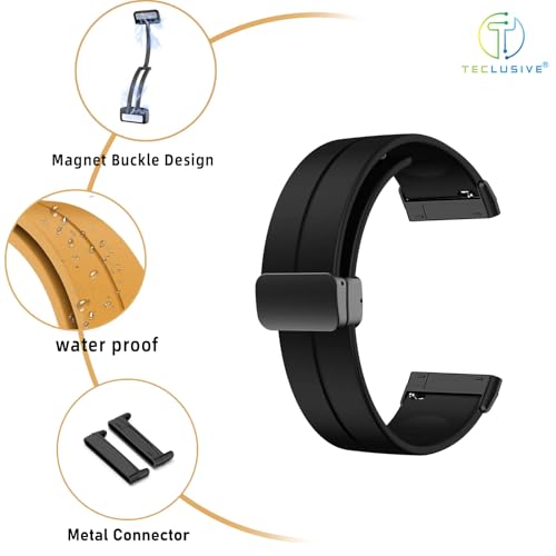 Image of T TECLUSIVE Soft Silicone Strap Band with Magnetic Lock Compatible for Fitbit Versa 4 / Versa 3 / Sense 2 | Adjustable Silicone Rubber Band for Versa 4 3 Sense