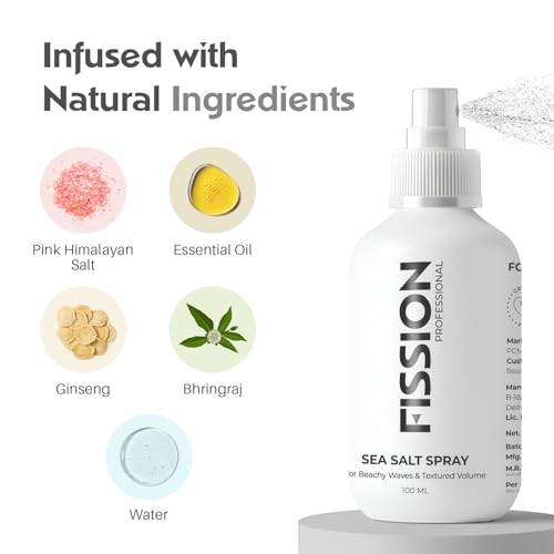 Image of Sea Salt Hair Spray for Beachy Waves, Textured Volume with Ginseng, Bhringraj, 100ml