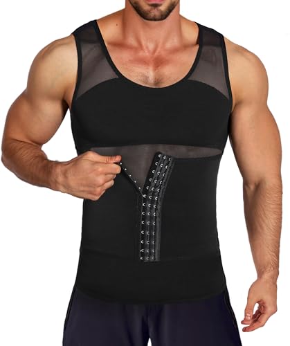 Mens Shapewear Slimming Body Shaper Vest Tummy Control Compression Shirts Tight Tank Top