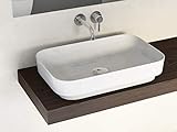 aqua bagno | lavabo di design con angoli tondi, lavabo da appoggio bianco in ceramica autoportante | 60 cm