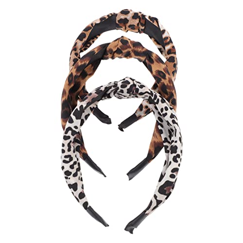 FOMIYES 3 Pcs Cross Knotted Headband Make up Headband Head Bands for Women's Hair Fashion s Knot for Women Knotted for Women Womens s Leopard Hair Wrap