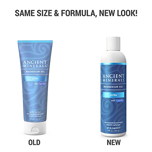 Ancient Minerals Magnesium Gel Ultra With Optimsm And Aloe Vera - Topical Magnesium Gel Formula With Msm Best Used For Dermal Skin Absorption And Massage Therapy (8Oz) #TOP1