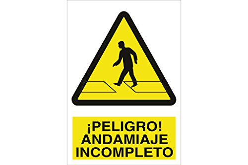 Plimpo Señal Adhesiva 210X148 Mm. ¡Peligro! Andamiaje Incompleto En Oferta Cofan A39Ad210148 Señal Adhesivo, 210 X 148 Mm