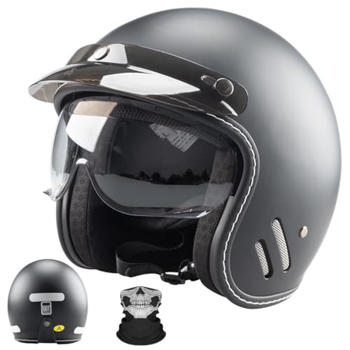 Casco moto 3/4 abierto unisex para evitar el calor con visera de alta definición