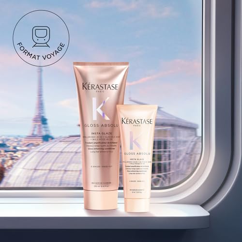 KÉRASTASE Gloss Absolu - Fondant Insta Glaze - Après-Shampoing Amplificateur de Brillance - Anti Frisottis - Acide Hyaluronique, Acide Glycolique & Rose Sauvage - Cheveux Longs & Sujets aux Frisottis