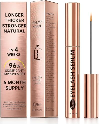 Lash Serum for Eyelash Growth: Eyelash Growth Serum with Peptides &amp; Botanical Extracts for Longer, Fuller-Looking Lashes, Vegan Formula for Sensitive Eyes 6mL