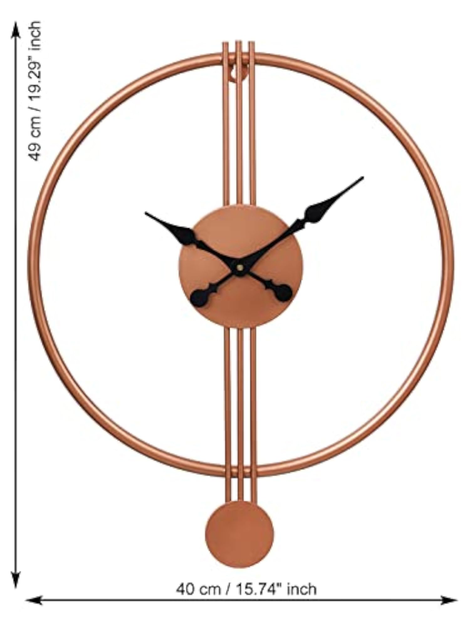 Decorative Round Metal Case Black Needle Wall Clock