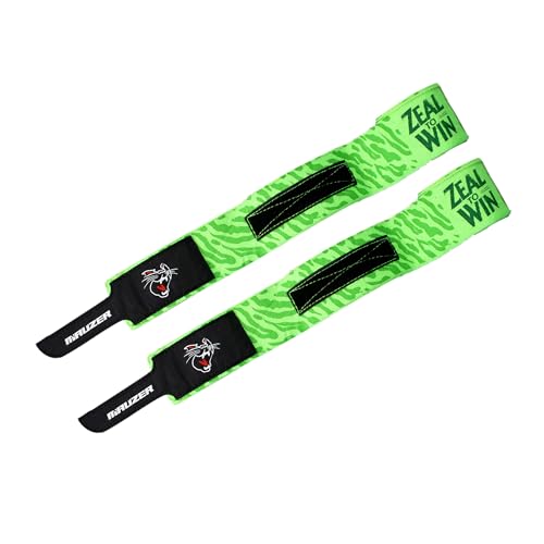 Image of Mexican-Style Boxing Hand Wraps - Breathable Stretch Cotton /Poly, 2 inch Wide with Hook & Loop, CAT Skin Graphic & Zeal to Win Slogan 2.5 Meter