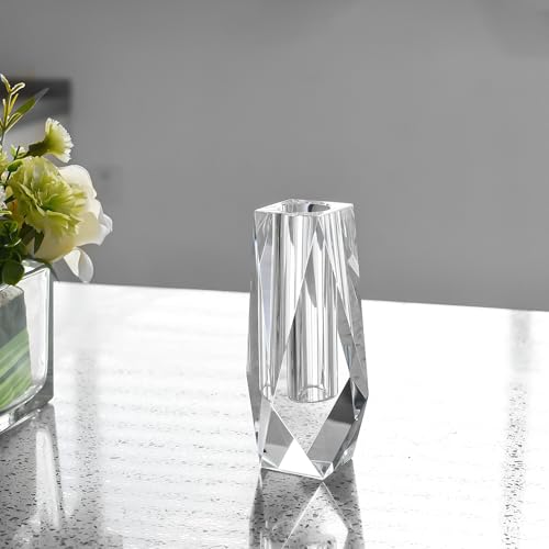 Kitcom Flower/Bud Crystal Vase Decorative Vases for Home, Wedding, Christmas, Outline Dimensions W2.4''xH6.3'', Clear with Gift Box by kitCom - Image 7