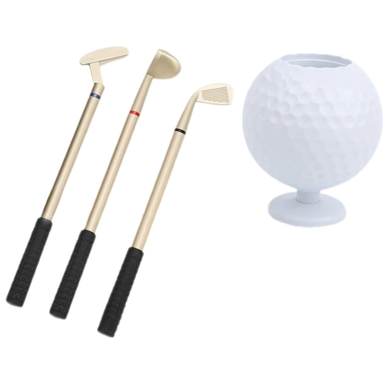 OSALADI 3 Set Portapenne Palla Golf Organizer per Scrivania Gadget Ufficio Cool per Casa Hotel e Ufficio per Appassionati Golf