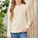 AIMAOMI Kids Boys Girls Warm Round Neck Underwear Athletic Basic Undershirt Long Sleeve Cotton T (Beige, 13-14 Years)