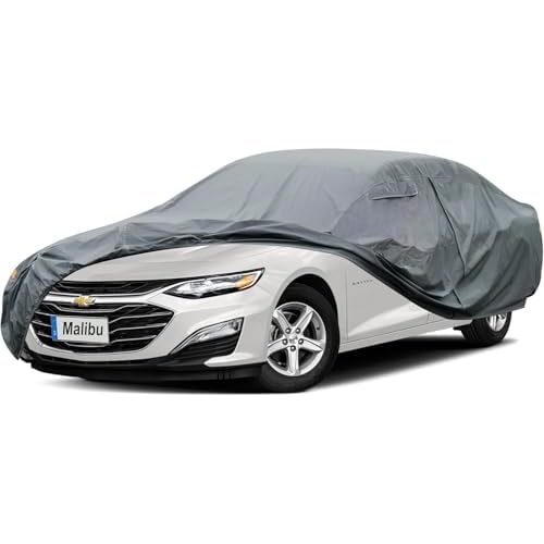 Premium Car Cover Custom Fit Chevrolet Chevy Malibu (1997-2025), 16 Layers Heavy Duty Car Cover Waterproof All Weather with Zipper Door for Sun Rain S