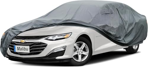 Image of GUNHYI Premium Car Cover Custom Fit Chevrolet Chevy Malibu (1997-2026), 16 Layers Heavy Duty Car Cover Waterproof All Weather with Zipper Door for Sun Rain Snow Dust Uv Protection