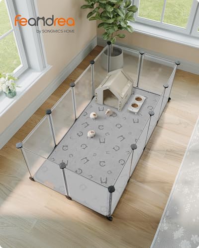 Feandrea Hundedecke, 2er Set, Wiederverwendbare Hundematte, 122 x 61 cm, L, wasserdicht, auslaufsicher, rutschfest, saugfähig für Meerschweinchen, Hamster, Kaninchen, Taubengrau PTD006GD01