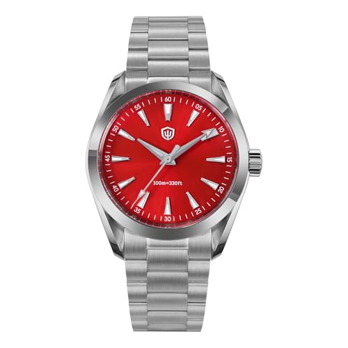 watchdives VH31 Orologio al Quarzo, WD0006 Orologio da Polso in Acciaio Inossidabile 38mm Vetro Zaffiro Bombato Orologi di Lusso 100M Impermeabile