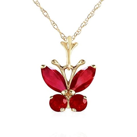Galaxy Gold Butterfly Necklace with Ruby Cover