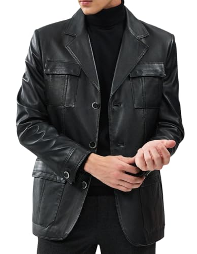 Vintage Real Lambskin Blazer - NY Classy Leather Sport Coat Regular Fit Casual Style Blazer Jacket2