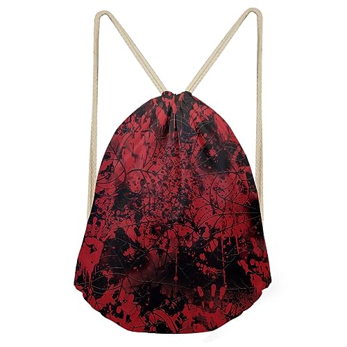 GLUDEAR Halloween Drawstring Bags Trick or Treat Party Candy String Sack Bags Shoulder Bag,Bloody Handprint