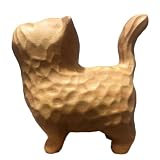 Pequeño adorno de madera lindo figurilla, hecho a mano, figuras talladas en madera, estatua de animal, escultura en miniatura