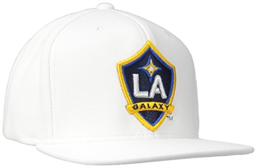 MLS Los Angeles Galaxy Men's ZNE Flat Brim Snapback Cap, One Size, White MLS Los Angeles Galaxy Men's ZNE Flat Brim Snapback Cap, One Size, White