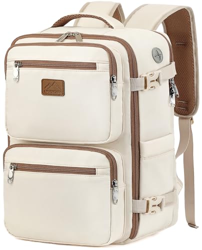 LYNXCHER Mochila Viaje Cabina Avion 40x20x25 pour Ryanair Mochila Cabina de Viaje Equipaje Antirrobo 20L Mano Bolso Hombre Mujer para Computadora Portatil de14 Pulgadas Beige