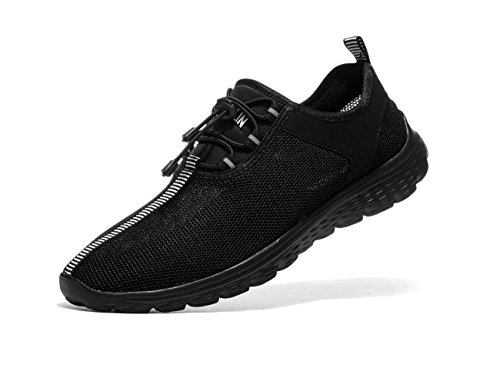 VSDANLIN Men s Sports Running Shoes Lightweight Athletic Breathable Mesh Anti-Slip Leisure Walking Sneakers (US10/44EU Men, Black)