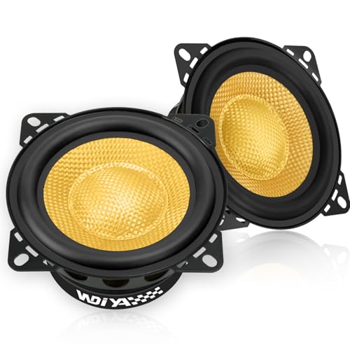 WDiYA 4 Inch Car Speakers 300W Peak Power, 4 Ohm, Glass Fiber Cone for Deep Bass & Clear Mids –