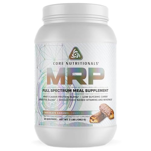 Core Nutritionals Platinum MRP Full Spectrum Meal Replacement, Sustained Release For All Day Amino Acid Support, 27G Protein, 20 Servings (Chocolate Caramel Candy Bar)