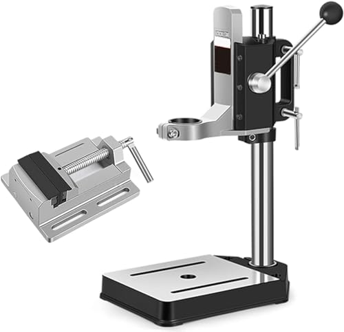 Image of FLTRGO Drill Press Stand with Vise, Drill Press Stand Bench Top for Hand Drill, Adjustable Benchtop Drill Presses Bench Clamp Drill Workbench Repair Tool, A+VISE