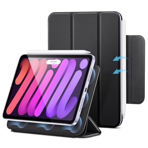 ESR for iPad mini 7 A17 Pro Case, iPad mini 7th/6th Generation Case (2024/2021), Slim Trifold Two-Way Stand, Powerful Magnetic Attachment, Durable Protection, Supports Pencil Pro&Pencil(USB-C), Black by ESR - Used condition - US$14.54